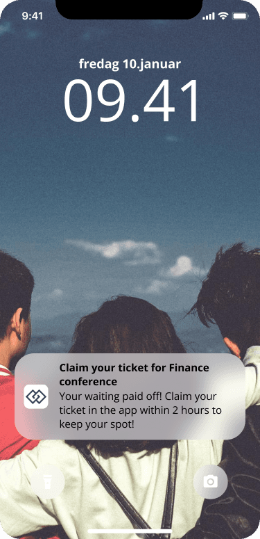 Push-varsel om nytt arrangement i LinkUp-appen