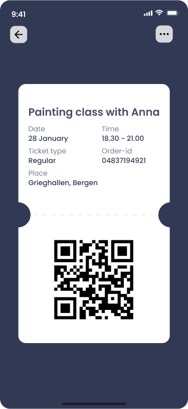 En billett i LinkUp-appen