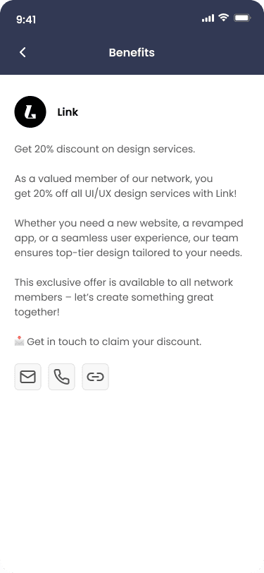Medlemsfordeler i LinkUp-appen