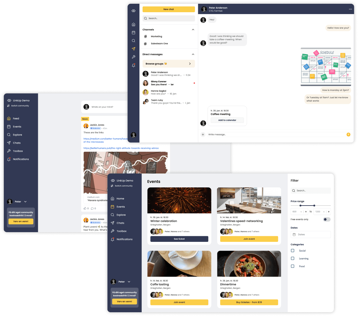 LinkUp-webportalen for et leietakernettverk